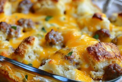 Thumbnail for Cheesy Sausage Biscuit Breakfast Casserole