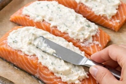Thumbnail for Spread this one mixture over salmon in a baking dish for a low-carb, surprisingly luxurious bake
