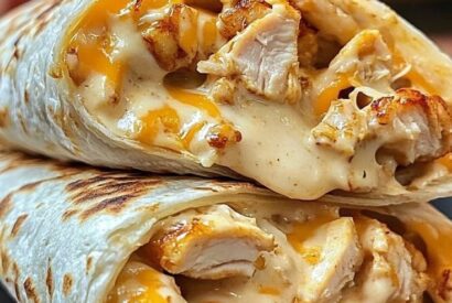 Thumbnail for Cheesy Garlic Chicken Wraps