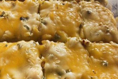 Thumbnail for Warm Sunday-Style Cheesy Poblano Rice Bake