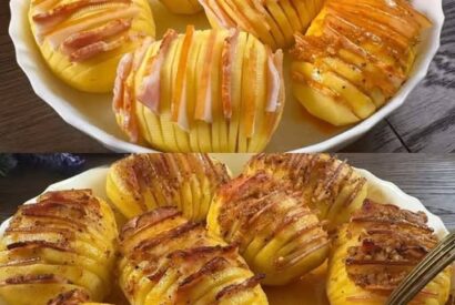 Thumbnail for Crispy Garlic & Bacon Hasselback Potatoes