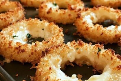 Thumbnail for Crispy Baked Mozzarella Onion Rings