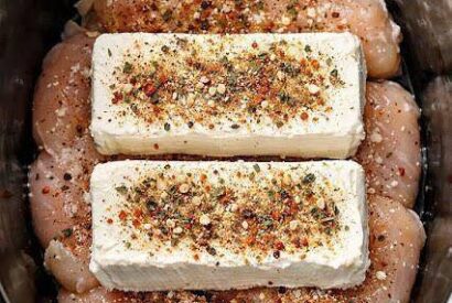 Thumbnail for Add raw chicken breasts to the crockpot, layer with cream cheese, and serve a meal so flavorful your family will be asking for seconds.