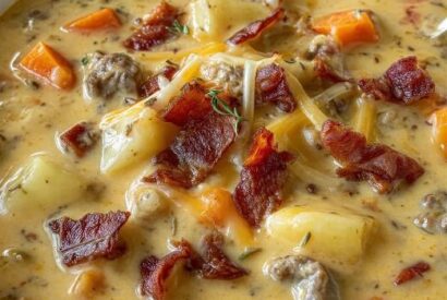 Thumbnail for Extra Creamy Slow Cooker Cheeseburger Soup