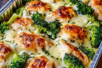 Thumbnail for 4-Ingredient Cheesy Broccoli and Chicken Bake in Foil