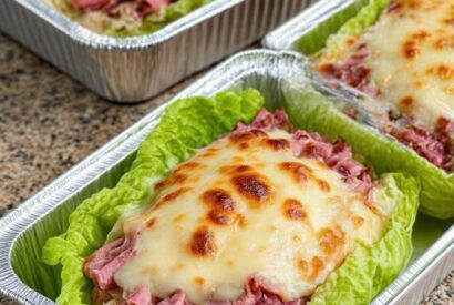 Thumbnail for Low-Carb Corned Beef Swiss Reuben Lettuce Wraps
