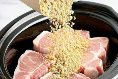 Thumbnail for 4-Ingredient Slow Cooker Pork Chops with Stuffing Crust