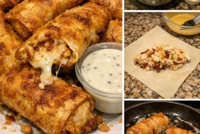 Thumbnail for Indulge in Melty Stuffed Bacon Chicken Ranch Egg Rolls Today!