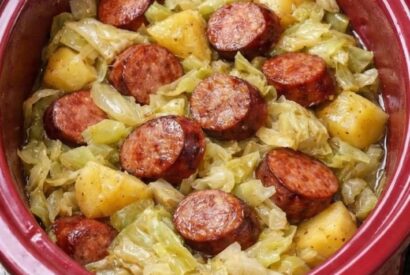 Thumbnail for 4-Ingredient Slow Cooker Kielbasa and Cabbage