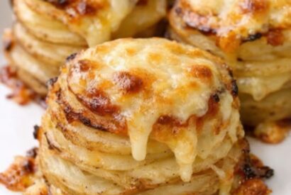 Thumbnail for Oven-Baked 4-Ingredient Cheesy Potato Stacks