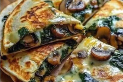 Thumbnail for Baked Spinach Mushroom Quesadillas