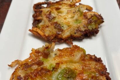 Thumbnail for Mexican Green Chile Cheese Potato Cakes with Green Chile Sour Cream
