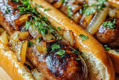 Thumbnail for Oven-Braised Beer Brats with Sweet Caramelized Onions