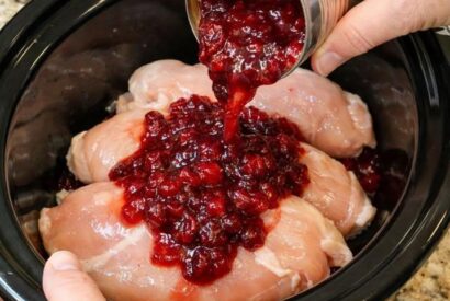 Thumbnail for Slow Cooker Amish Cranberry Chicken (Tangy-Sweet Comfort with Just 4 Ingredients!)