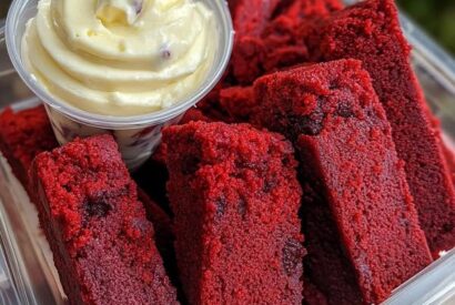 Thumbnail for Homemade Red Velvet Brownie Dippers with Cheesecake Dip
