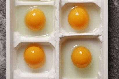 Thumbnail for Crack eggs into ice cube tray & put in freezer. Here’s why