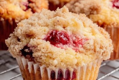 Thumbnail for Cozy Country-Bakery Cherry Cobbler Muffins