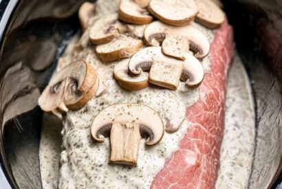 Thumbnail for 5-Ingredient Slow Cooker Creamy Mushroom Pork Tenderloin