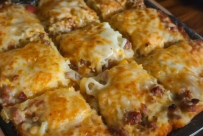 Thumbnail for Sausage, Egg and Cream Cheese Hashbrown Casserole