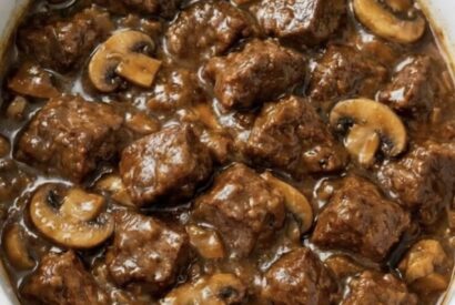 Thumbnail for Slow Cooker 4-Ingredient Mushroom Beef Tips