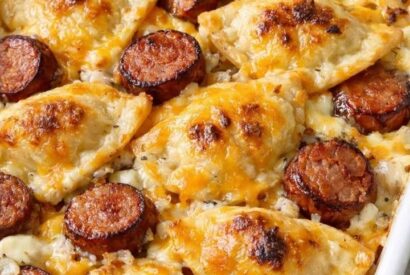 Thumbnail for Oven-Baked Pierogi Kielbasa Casserole