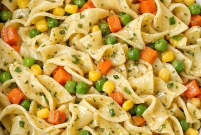 Thumbnail for 4-Ingredient Slow Cooker Mixed Veggie Noodles