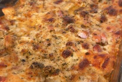 Thumbnail for Ham and Potato Fondue Casserole (Creamy, Cheesy & Comforting One-Pan Meal)