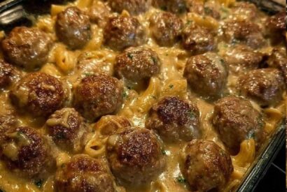 Thumbnail for Swedish Meatballs Over Egg Noodles (Easy Creamy Comfort Food Dinner)