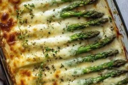 Thumbnail for Cheesy Asparagus Casserole (Easy Creamy Side Dish for Dinner & Holidays)