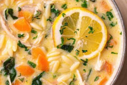 Thumbnail for Lemon Chicken Orzo Soup (The “Bright & Cozy” Mediterranean Comfort Bowl)