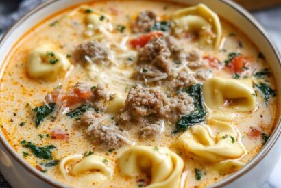 Thumbnail for Slow Cooker Creamy Sausage & Tortellini Soup
