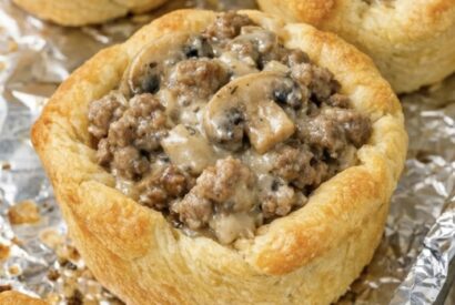 Thumbnail for Mushroom & Sausage Pastry Cups (The “Golden-Crust” Savory Secret)