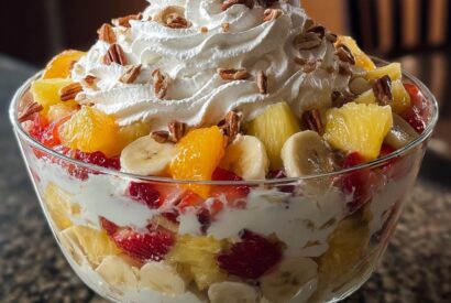 Thumbnail for Tropical Ambrosia Trifle (The “Rainbow-Cloud” Fruit Secret)