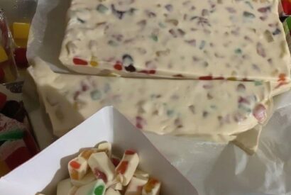 Thumbnail for Easy 4-Ingredient Nougat Bars – Chewy No-Bake Dessert for Quick Treats & Holiday Candy
