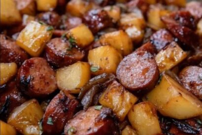 Thumbnail for Crispy Fried Potatoes and Onions with Smoked Sausage (Easy One-Pan Dinner)