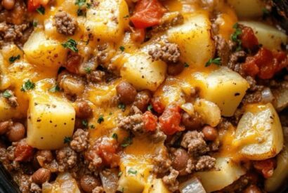 Thumbnail for The BEST Cowboy Meatloaf and Potato Casserole (Easy High Protein Quick Dinner!)
