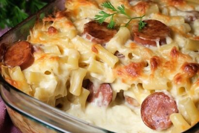 Thumbnail for The BEST Creamy Polish Pasta Bake (Easy High Protein Quick Dinner!)