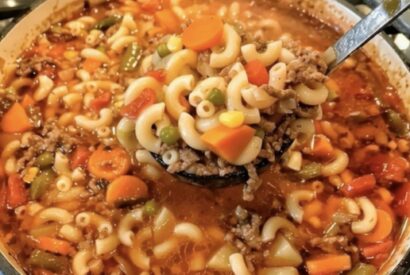 Thumbnail for The BEST Beef and Macaroni Soup (Test-Kitchen Perfected High Protein Meal!)