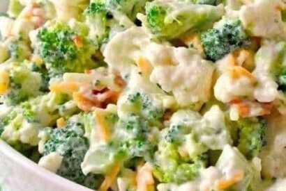 Thumbnail for The BEST Cauliflower & Broccoli Salad (Easy Meal Prep Side!)