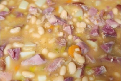 Thumbnail for The BEST Slow Cooker Navy Bean and Ham Soup (A Culinary Science Classic!)