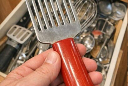 Thumbnail for Found this in a box of old utensils. Looks like a giant hair pick but the metal prongs are too thick. Handle is Bakelite.