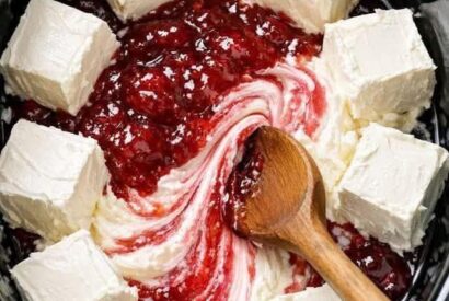 Thumbnail for Creamy Raspberry Cheesecake Dip (Slow Cooker Recipe)