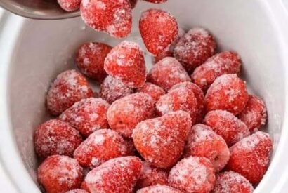 Thumbnail for Dump a bag of frozen strawberries in your slow cooker and 3 other things for a dessert that tastes like summer at grandma’s house.