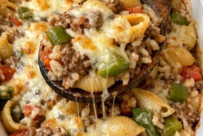 Thumbnail for Cheesy Stuffed Pepper Skillet with Pasta