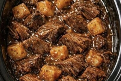 Thumbnail for 4-Ingredient Slow Cooker Beef Tips and Potatoes