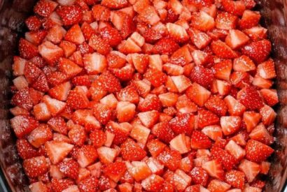 Thumbnail for Throw fresh diced strawberries in the crockpot and 2 secret additions to get a treat so decadent your family won’t stop talking about it!